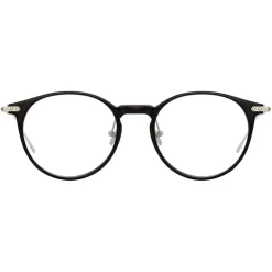 Linda Farrow - Linear Chevron Oval Optical Glasses in Black - LF08C2OPT - Eyewear - Avvenice