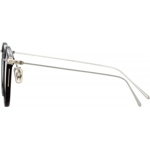 Linda Farrow - Linear Chevron Oval Optical Glasses in Black - LF08C2OPT - Eyewear - Avvenice