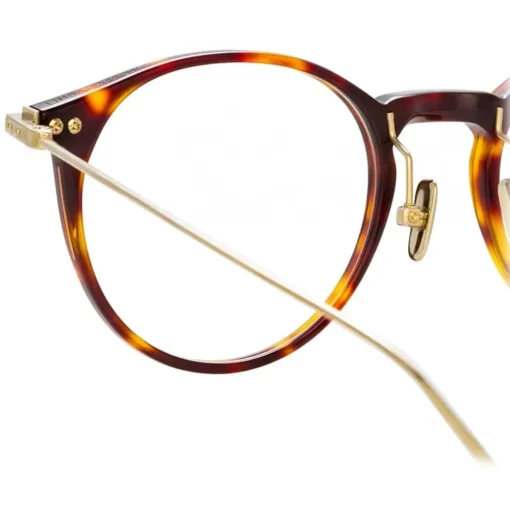 Linda Farrow - Linear Chevron A Oval Optical Glasses in Tortoiseshell - LF08AC3OPT - Eyewear - Avvenice^ Sunglasses