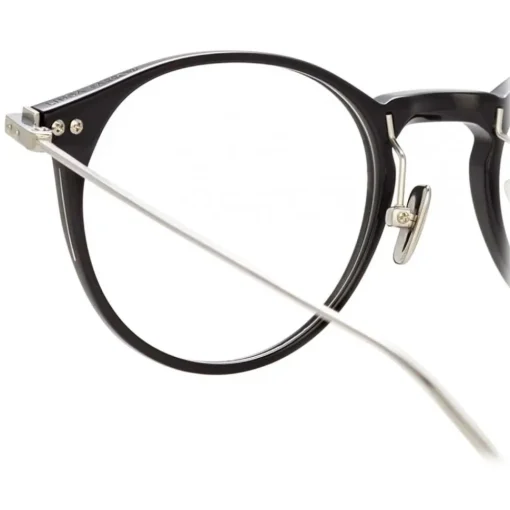 Linda Farrow - Linear Chevron Oval Optical Glasses in Black - LF08C2OPT - Eyewear - Avvenice