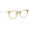 Linda Farrow - Linear Childs A D-Frame Optical Glasses in Khaki - LF03AC8OPT - Eyewear - Avvenice^ Sunglasses
