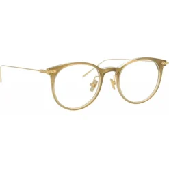 Linda Farrow - Linear Childs A D-Frame Optical Glasses in Khaki - LF03AC8OPT - Eyewear - Avvenice^ Sunglasses