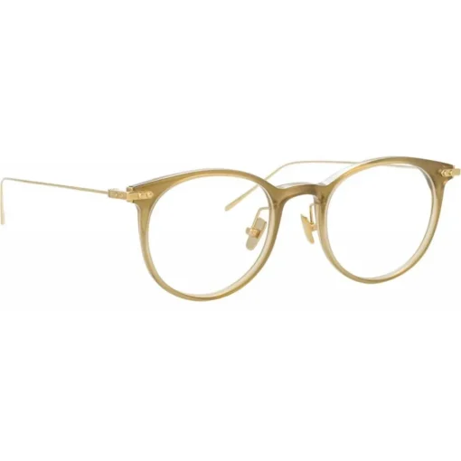 Linda Farrow - Linear Childs A D-Frame Optical Glasses in Khaki - LF03AC8OPT - Eyewear - Avvenice^ Sunglasses
