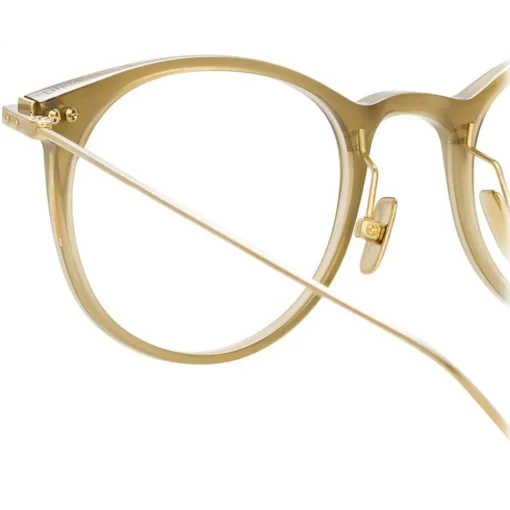 Linda Farrow - Linear Childs A D-Frame Optical Glasses in Khaki - LF03AC8OPT - Eyewear - Avvenice^ Sunglasses