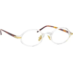 Linda Farrow - Linear Eaves Oval Optical Glasses in Clear - LF11C3OPT - Eyewear - Avvenice