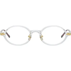 Linda Farrow - Linear Eaves Oval Optical Glasses in Clear - LF11C3OPT - Eyewear - Avvenice