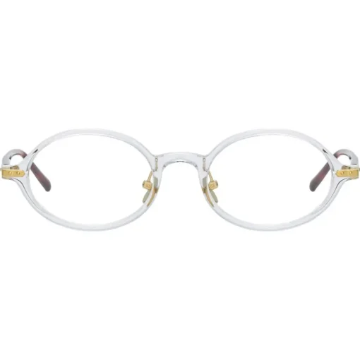 Linda Farrow - Linear Eaves Oval Optical Glasses in Clear - LF11C3OPT - Eyewear - Avvenice
