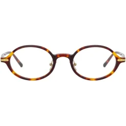 Linda Farrow - Linear Eaves A Oval Optical Glasses in Tortoiseshell - LF11AC2OPT - Eyewear - Avvenice^ Sunglasses