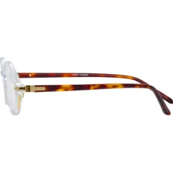 Linda Farrow - Linear Eaves A Oval Optical Glasses in Clear - LF11AC3OPT - Eyewear - Avvenice