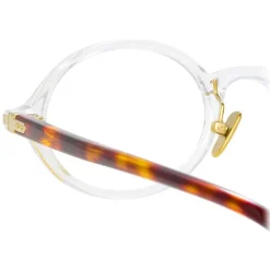Linda Farrow - Linear Eaves Oval Optical Glasses in Clear - LF11C3OPT - Eyewear - Avvenice