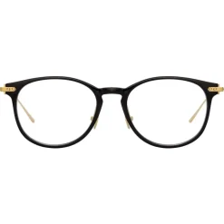 Linda Farrow - Linear Fuller D-Frame Optical Glasses in Black - LF01C1OPT - Eyewear - Avvenice^ Sunglasses