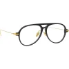 Linda Farrow - Linear Gilles A Aviator Optical Glasses in Black - LF24AC1OPT - Eyewear - Avvenice