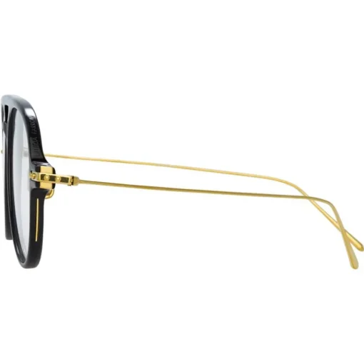 Linda Farrow - Linear Gilles Aviator Optical Glasses in Black - LF24C1OPT - Eyewear - Avvenice^ Sunglasses