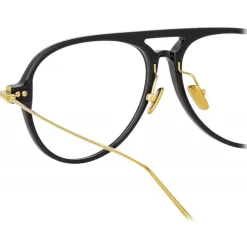Linda Farrow - Linear Gilles A Aviator Optical Glasses in Black - LF24AC1OPT - Eyewear - Avvenice