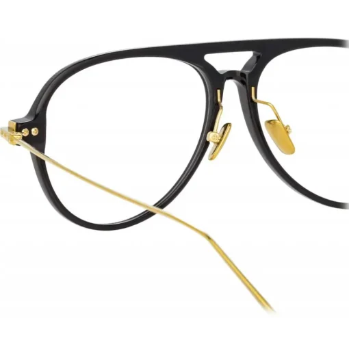 Linda Farrow - Linear Gilles Aviator Optical Glasses in Black - LF24C1OPT - Eyewear - Avvenice^ Sunglasses