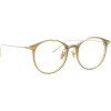 Linda Farrow - Linear Gray Oval Optical Glasses in Khaki - LF02C7OPT - Eyewear - Avvenice
