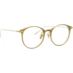 Linda Farrow - Linear Gray Oval Optical Glasses in Khaki - LF02C7OPT - Eyewear - Avvenice