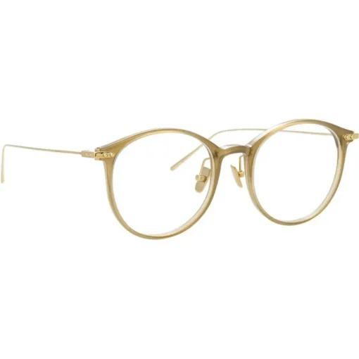 Linda Farrow - Linear Gray Oval Optical Glasses in Khaki - LF02C7OPT - Eyewear - Avvenice