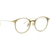 Linda Farrow - Linear Gray A Oval Optical Glasses in Khaki - LF02AC7OPT - Eyewear - Avvenice