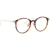 Linda Farrow - Linear Gray A Oval Optical Glasses in Tortoiseshell - LF02AC3OPT - Eyewear - Avvenice^ Sunglasses