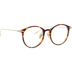 Linda Farrow - Linear Gray A Oval Optical Glasses in Tortoiseshell - LF02AC3OPT - Eyewear - Avvenice^ Sunglasses