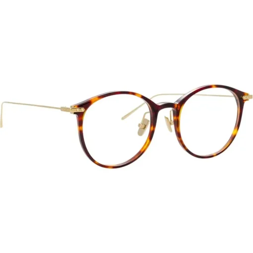 Linda Farrow - Linear Gray A Oval Optical Glasses in Tortoiseshell - LF02AC3OPT - Eyewear - Avvenice^ Sunglasses