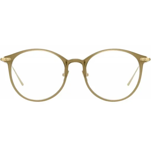 Linda Farrow - Linear Gray Oval Optical Glasses in Khaki - LF02C7OPT - Eyewear - Avvenice