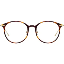 Linda Farrow - Linear Gray A Oval Optical Glasses in Tortoiseshell - LF02AC3OPT - Eyewear - Avvenice^ Sunglasses
