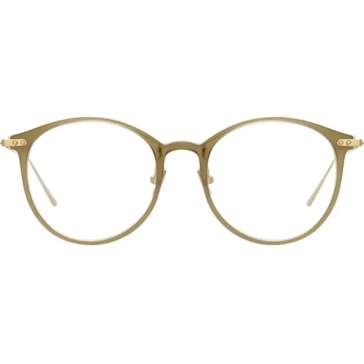 Linda Farrow - Linear Gray A Oval Optical Glasses in Khaki - LF02AC7OPT - Eyewear - Avvenice