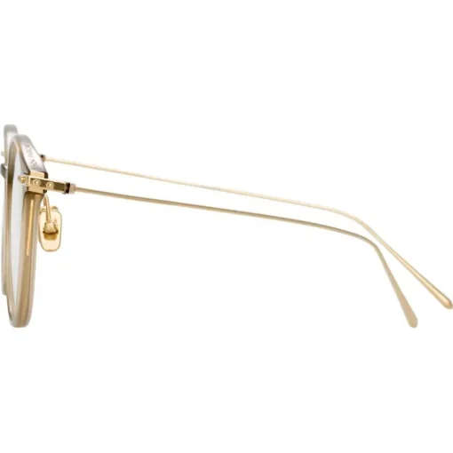 Linda Farrow - Linear Gray Oval Optical Glasses in Khaki - LF02C7OPT - Eyewear - Avvenice
