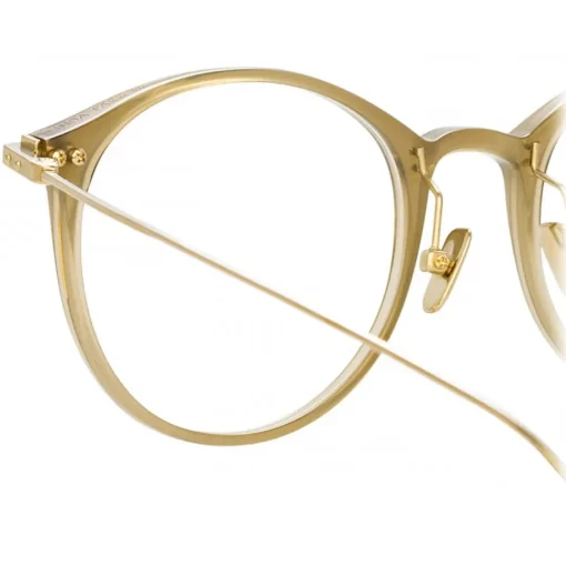 Linda Farrow - Linear Gray A Oval Optical Glasses in Khaki - LF02AC7OPT - Eyewear - Avvenice