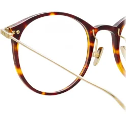 Linda Farrow - Linear Gray A Oval Optical Glasses in Tortoiseshell - LF02AC3OPT - Eyewear - Avvenice^ Sunglasses