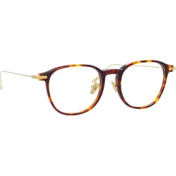 Linda Farrow - Linear Meier A D-Frame Optical Glasses in Tortoiseshell - LF16AC3OPT - Eyewear - Avvenice