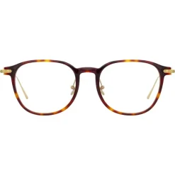 Linda Farrow - Linear Meier A D-Frame Optical Glasses in Tortoiseshell - LF16AC3OPT - Eyewear - Avvenice