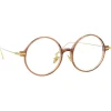 Linda Farrow - Linear Savoye A Round Optical Glasses in Tobacco - LF09AC8OPT - Eyewear - Avvenice^ Sunglasses