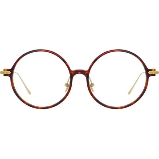 Linda Farrow - Linear Savoye A Round Optical Glasses in Tortoiseshell - LF09AC3OPT - Eyewear - Avvenice^ Sunglasses
