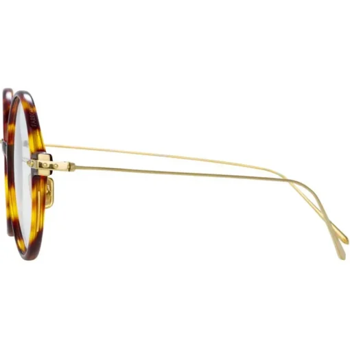 Linda Farrow - Linear Savoye Round Optical Glasses in Tortoiseshell - LF09C3OPT - Eyewear - Avvenice