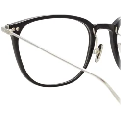 Linda Farrow - Linear Wright Rectangular Optical Glasses in Black - LF07C2OPT - Eyewear - Avvenice^ Sunglasses