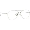 Linda Farrow - Lloyds A Aviator Optical Glasses in White Gold - LF31AC6OPT - Eyewear - Avvenice
