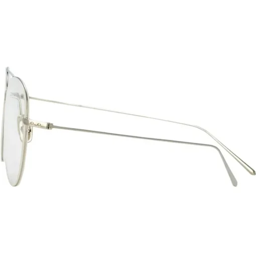 Linda Farrow - Lloyds A Aviator Optical Glasses in White Gold - LF31AC6OPT - Eyewear - Avvenice