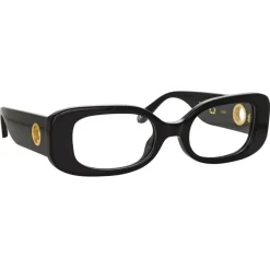 Linda Farrow - Lola Rectangular Optical Glasses in Black - LFL1117C4OPT - Eyewear - Avvenice