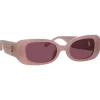 Linda Farrow - Lola Rectangular Sunglasses in Lilac - LFL1117C13SUN - Eyewear - Avvenice