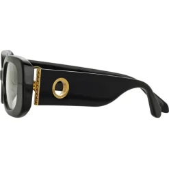 Linda Farrow - Lola Rectangular Optical Glasses in Black - LFL1117C4OPT - Eyewear - Avvenice