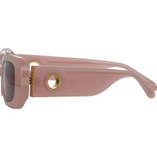 Linda Farrow - Lola Rectangular Sunglasses in Lilac - LFL1117C13SUN - Eyewear - Avvenice