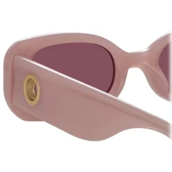 Linda Farrow - Lola Rectangular Sunglasses in Lilac - LFL1117C13SUN - Eyewear - Avvenice
