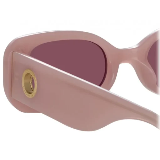 Linda Farrow - Lola Rectangular Sunglasses in Lilac - LFL1117C13SUN - Eyewear - Avvenice