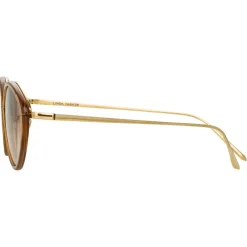 Linda Farrow - Lucy Cat Eye Sunglasses in Tobacco - LFL1086C3SUN - Eyewear - Avvenice