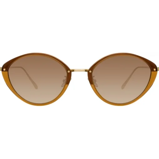 Linda Farrow - Lucy Cat Eye Sunglasses in Tobacco - LFL1086C3SUN - Eyewear - Avvenice