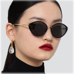 Linda Farrow - Lucy Cat Eye Sunglasses in Tobacco - LFL1086C3SUN - Eyewear - Avvenice