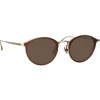 Linda Farrow - Luis Oval Sunglasses in Light Gold Brown - LFL1224C6SUN - Eyewear - Avvenice